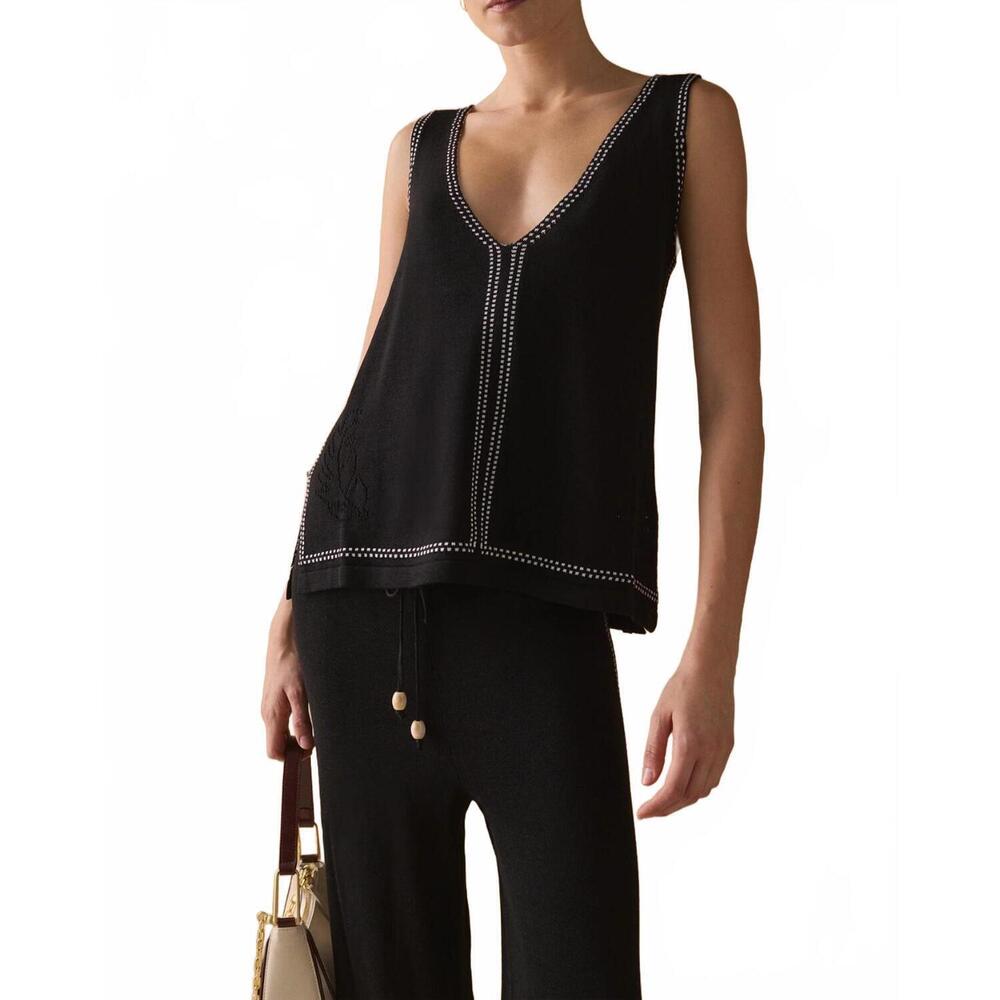 NEW SANCIA women's the skye knit tank in black